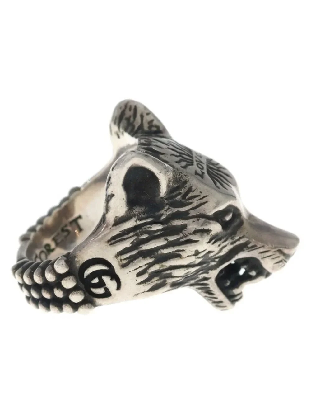 Gucci Anger Forest Wolf Ring Silver